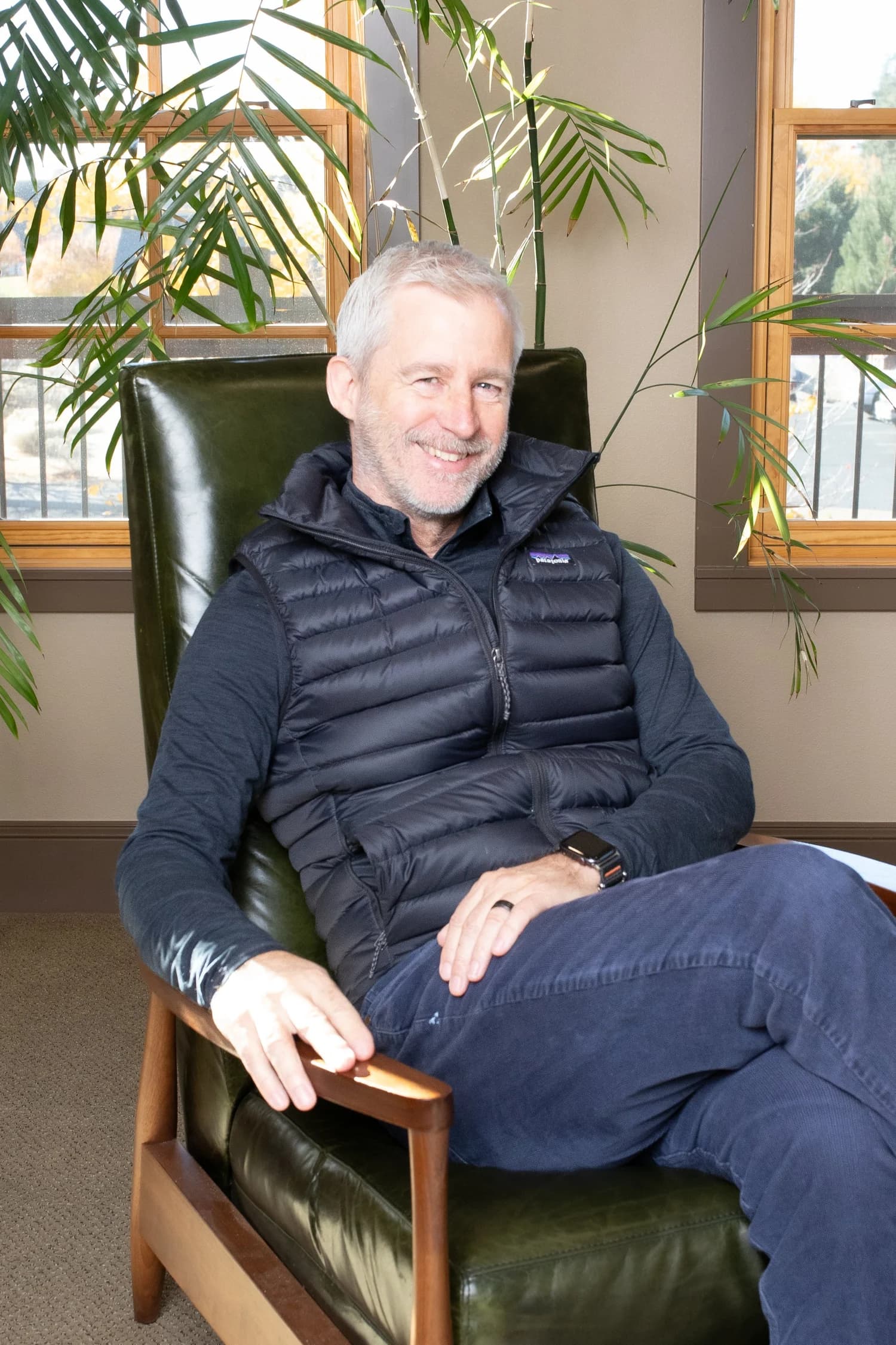 Tim Moore, LPC, seated in his Central Oregon office